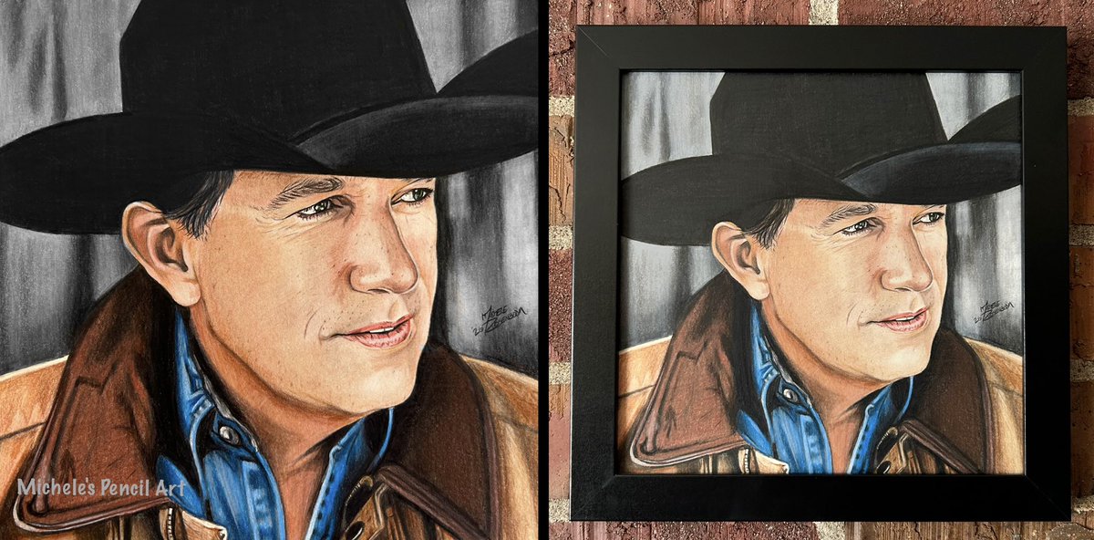 mrosen644's tweet photo. I've been wanting to draw George Strait forever! 8x8 colored pencil. My tribute to the King of Country music 💕 https://t.co/nTz3ASD6Rn