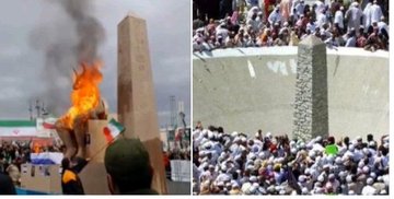 رمز الشيطان الذي استخدمه الصهاينة والماسونيون للسيطرة على الأماكن...👇 
رمز الشيطان بعل هو عمود الجمرات الذي يرميه المسلمون بالحجارة أثناء الحج. 
✍️✍️ هل يوجد في مدينتك مسلة؟ هذه ليست مجرد حجارة؛ فهيا ترمز إلى قوة الطغاة وهيمنتهم.
 المسلة تُرسل رسالة واضحة: تأثير الشيطان. #بعل