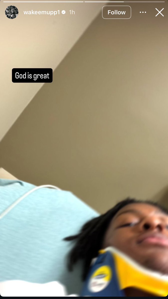 SSN_Alabama's tweet photo. Alabama WR Lotzeir Brooks has posted a picture of himself in a neck brace on his IG Story, captioned “God is great”: https://t.co/3ZYKZMZMUj