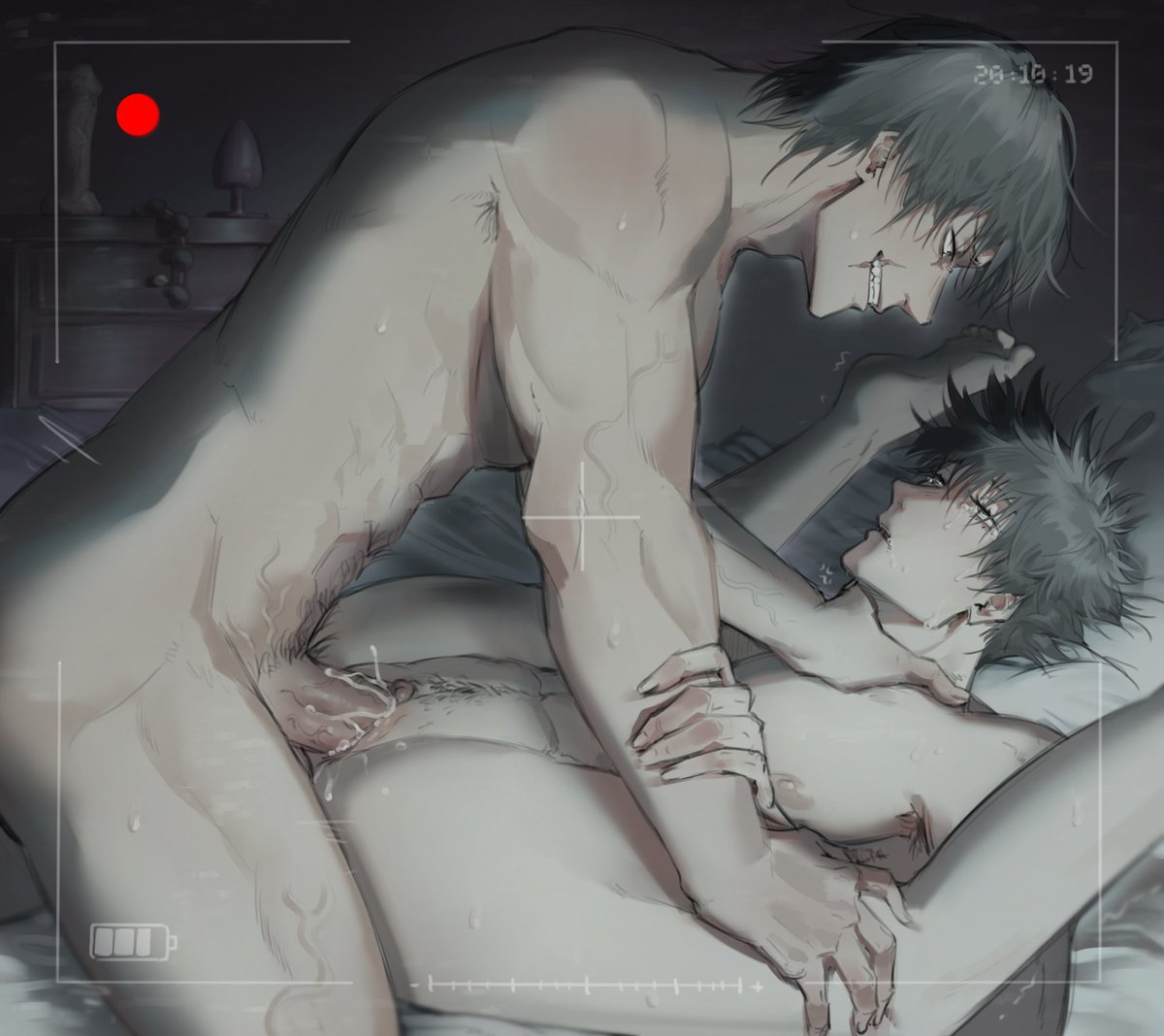 Piece for <a href="/TojiGumiBang/">TojiGumi Bang</a> 

Once again got to work with <a href="/purple_haunter/">☔️rain</a> who wrote camboy Tojigumi:
archiveofourown.org/works/79375226

Tw: megumi got drugg3d
#tojigumi #TojiFushiguro #megumifushiguro