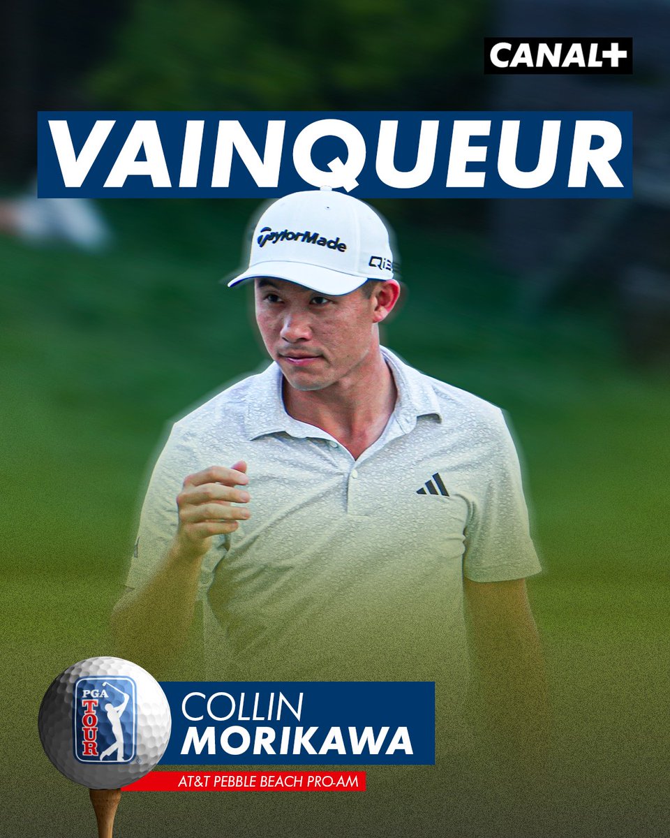 Canalplusgolf's tweet photo. Collin Morikawa sacré à Pebble Beach 🏆
7e victoire sur le PGA Tour pour l'Américain qui n'avait plus rien gagné depuis 2 ans et demi 💪
#PgaTour #Golf #attproam #canalplusgolf https://t.co/R4dTfp8RsO