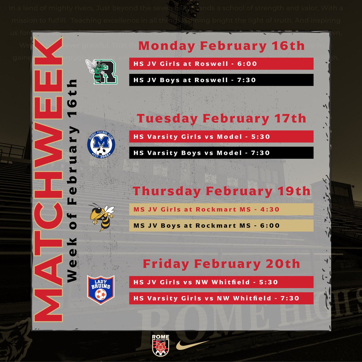 Rome Lady Wolves Soccer tweet media