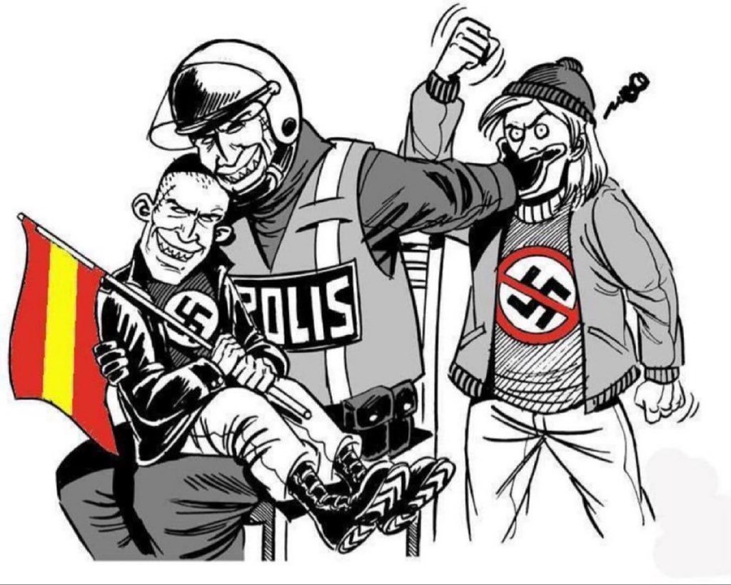 ultras_antifaa's tweet photo. The police are friends of the nazis. https://t.co/ipUBZGfbjg
