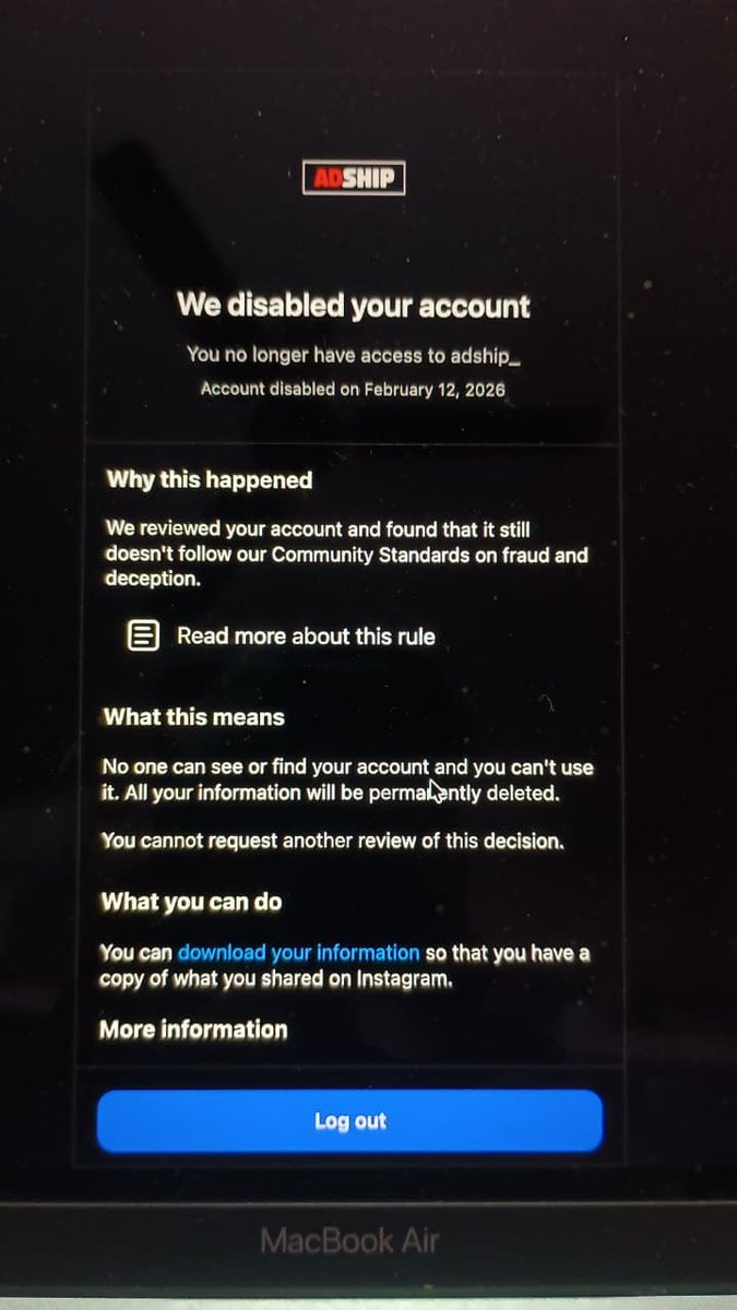 Chandan__003's tweet photo. My Instagram account has been disabled for “fraud and deception,” but I have NOT done anything wrong
I have always followed the rules and community guidelines.I respectfully request @Instagram @Meta to review my account again and restore it as soon as possible.
#InstagramDisabled https://t.co/TbHNWbFXLo