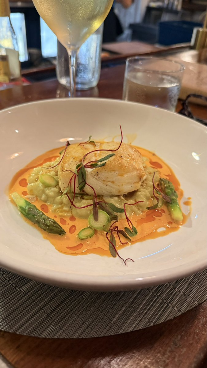 Nice relaxing sunset valentine dinner at ZoZo’s bar including rabbit, meatball, burrata, mahi and mofungo, and halibut - oh, and 2 amazing desserts!