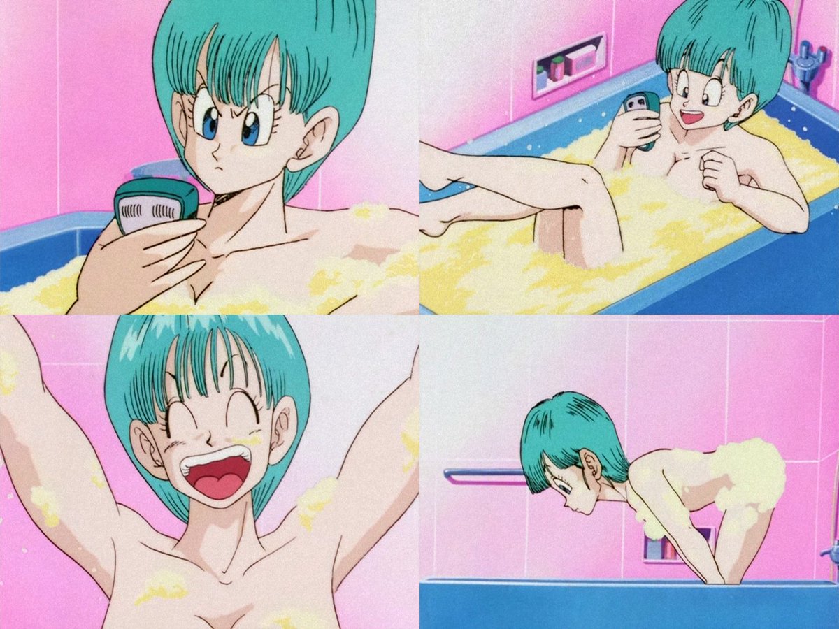 Bulma taking a bath