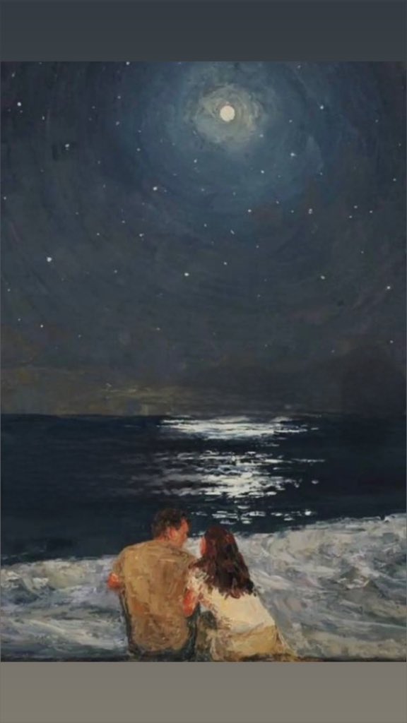 قالت : أراك مُحدقاً صوبَ السماء 
أَمللتَ وَجهي ؟ أم سئِمتَ مِن السَمَر ؟ 

فأجابها : إني أُعالج حيرَتي .. 
مُتسائلاً … أينَ فيكُما القمر !