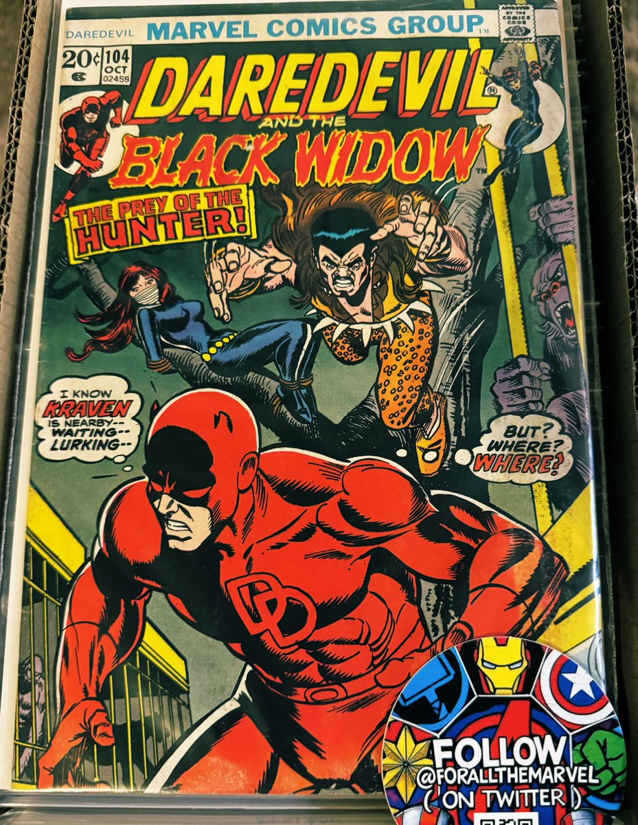 🚨 GIVEAWAY 🚨 
Daredevil #104 (October 1973) – DAREDEVIL AND BLACK WIDOW VS KRAVEN THE HUNTER

To enter and WIN:
- Like this post ❤️
- Repost it 🔁
- Follow <a href="/ForAllTheMarvel/">For All The Marvels</a> to be eligible 🏆

Comment below 👇 your favourite Villain For A FOLLOW ❤️

Ends March 30th – winner