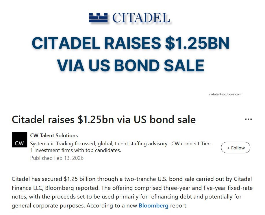 🔴 Citadel just raised $1.25  BILLION in debt. 🤔

🚫Not profits
🚫Not growth
🚫Debt

The same firm tied to shorting $GME, $AMC, and $MMTLP is now going to the bond market to raise liquidity.

If everything was under control… they wouldn’t need to borrow billions.🤔

Retail is