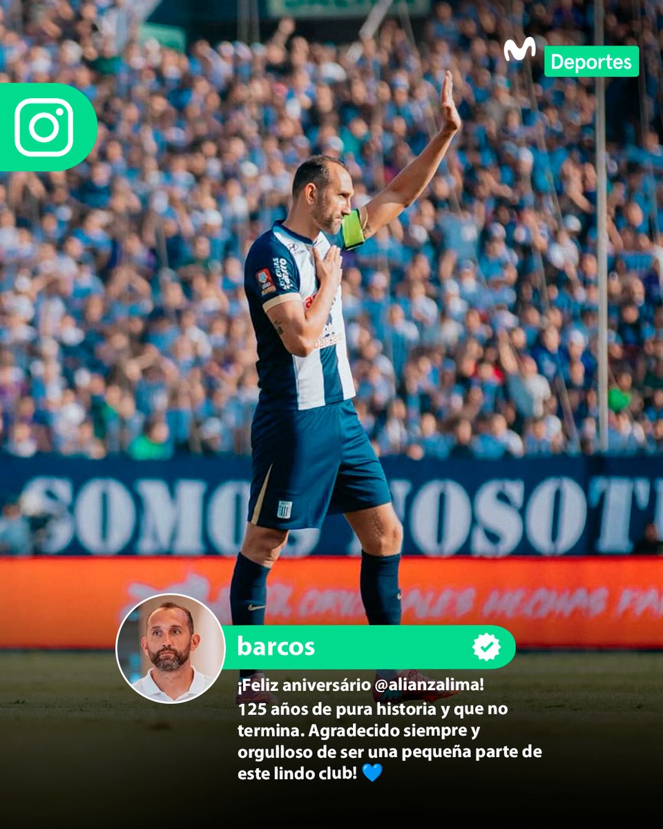 Mediante sus redes sociales, Hernán Barcos felicitó a Alianza Lima por sus 125 años de vida institucional. El ‘Pirata’ agradeció al club por permitirle ser parte de su historia, con la que logró un bicampeonato. 🏴‍☠️⚪️🔵