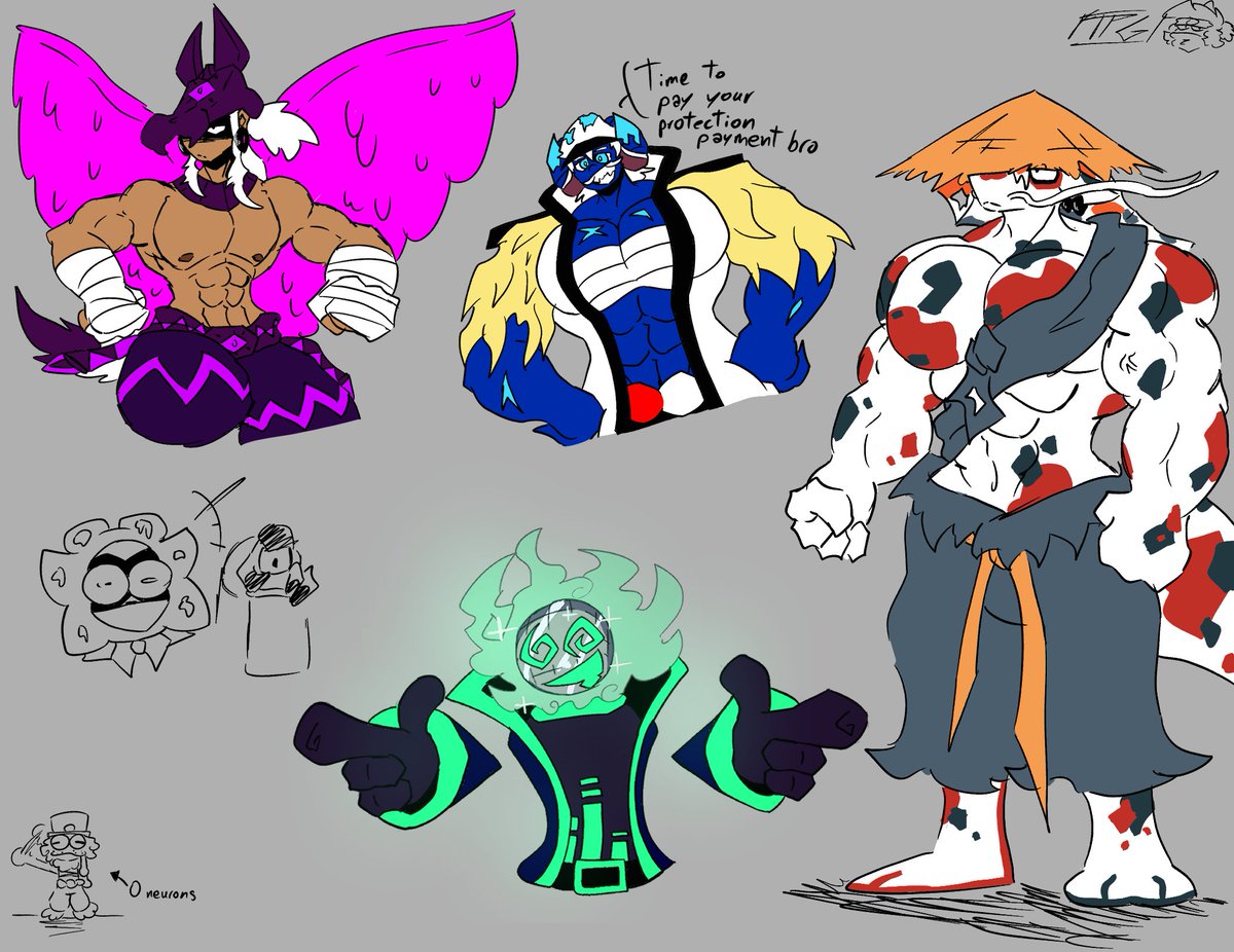 Doodles canvas of random characters