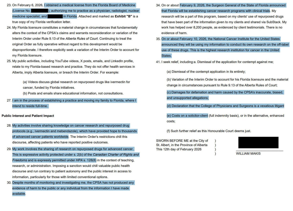 BREAKING NEWS: Our LEGAL FUND has surpassed over $310,000!!

On Feb.18 we will square off against Alberta Premier Danielle Smith in Court!

Premier Danielle Smith is attempting to:

1. Criminalize Ivermectin, Mebendazole, Fenben
2. Punish 8400+ Cancer patients
3. Punish 100+