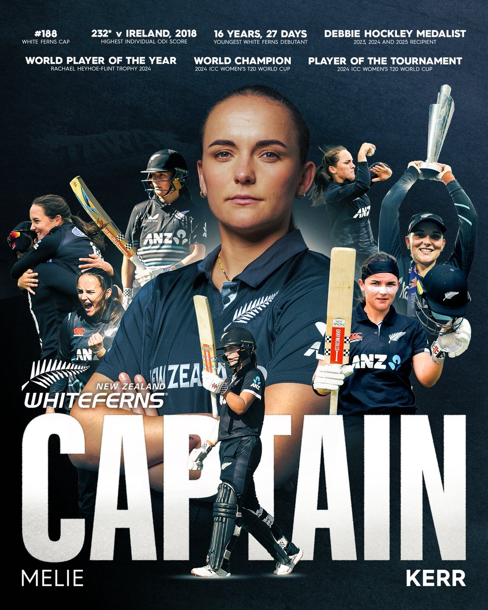 WHITE_FERNS's tweet photo. Our new Skipper 🥰 The story so far. 

📸 @PhotosportNZ https://t.co/9bgNKJtYT5