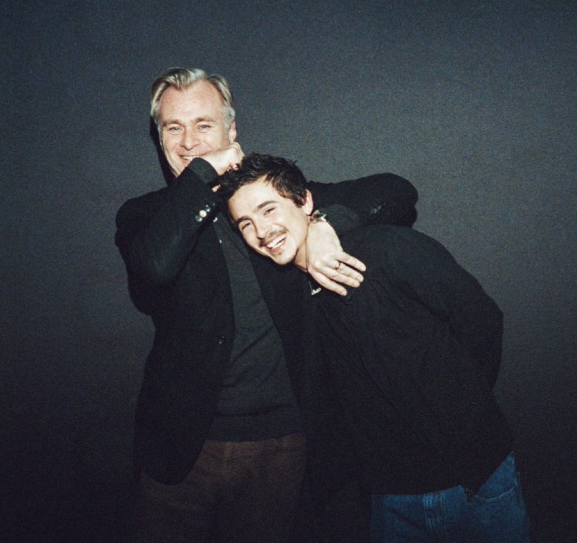 Christopher Nolan &amp; Timothée Chalamet at Interstellar screening.

 “I felt like I was 17 again ... He threw me in a headlock and starts hitting me with a noogie … I said to him - 

‘Chris I’m a 30 year old man.’ 

He said, ‘Not to me, you’re not’”

(📸 <a href="/selashiloni/">Sela Shiloni</a>)