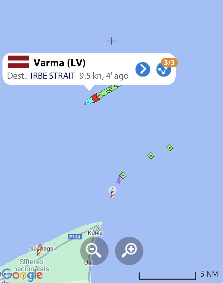 Varma ved septiņu kuģu vilcieniņu