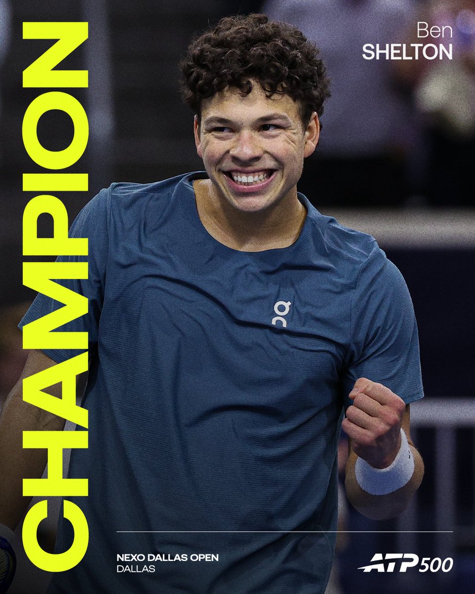 Big Ben strikes in Dallas 🤠

<a href="/BenShelton/">Ben Shelton</a> claims the title on home soil after saving three match points to defeat compatriot Fritz 3-6, 6-3, 7-5! 

<a href="/NexoDallasOpen/">Nexo Dallas Open</a> | #DALOpen