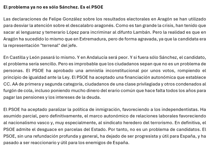 El problema ya no es sólo Sánchez. Es el PSOE