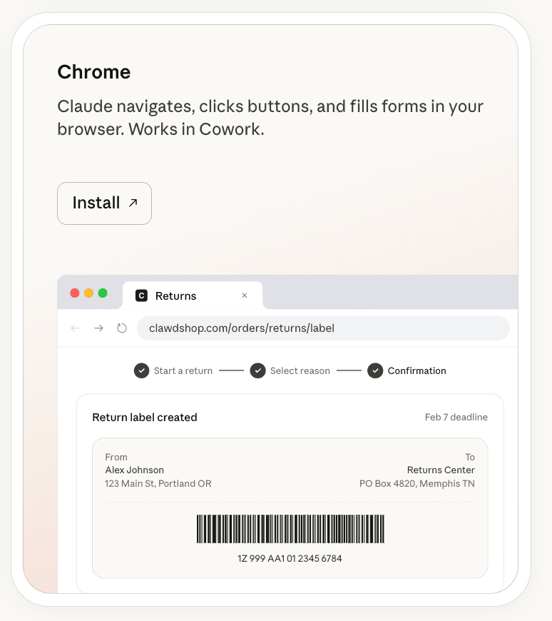 Shlomoi's tweet photo. @AnthropicAI I was very upset to discover that https://t.co/jIVqaJNa5F is not an easter egg 

(Screenshot from the new "Do more with Claude, everywhere you work" page in Claude MacOS) https://t.co/3ztuRiRfZo