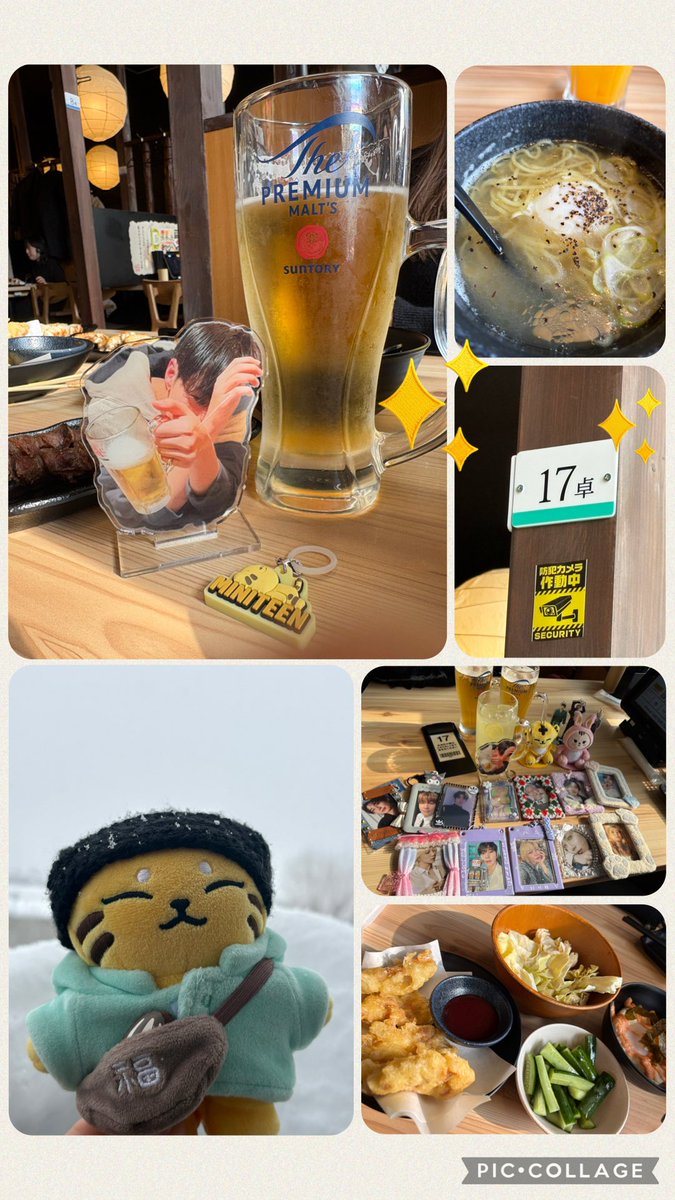昨日はトリキで昼飲み✨ SEVENTEEN卓でホシくんと乾杯したよ🍻 最近