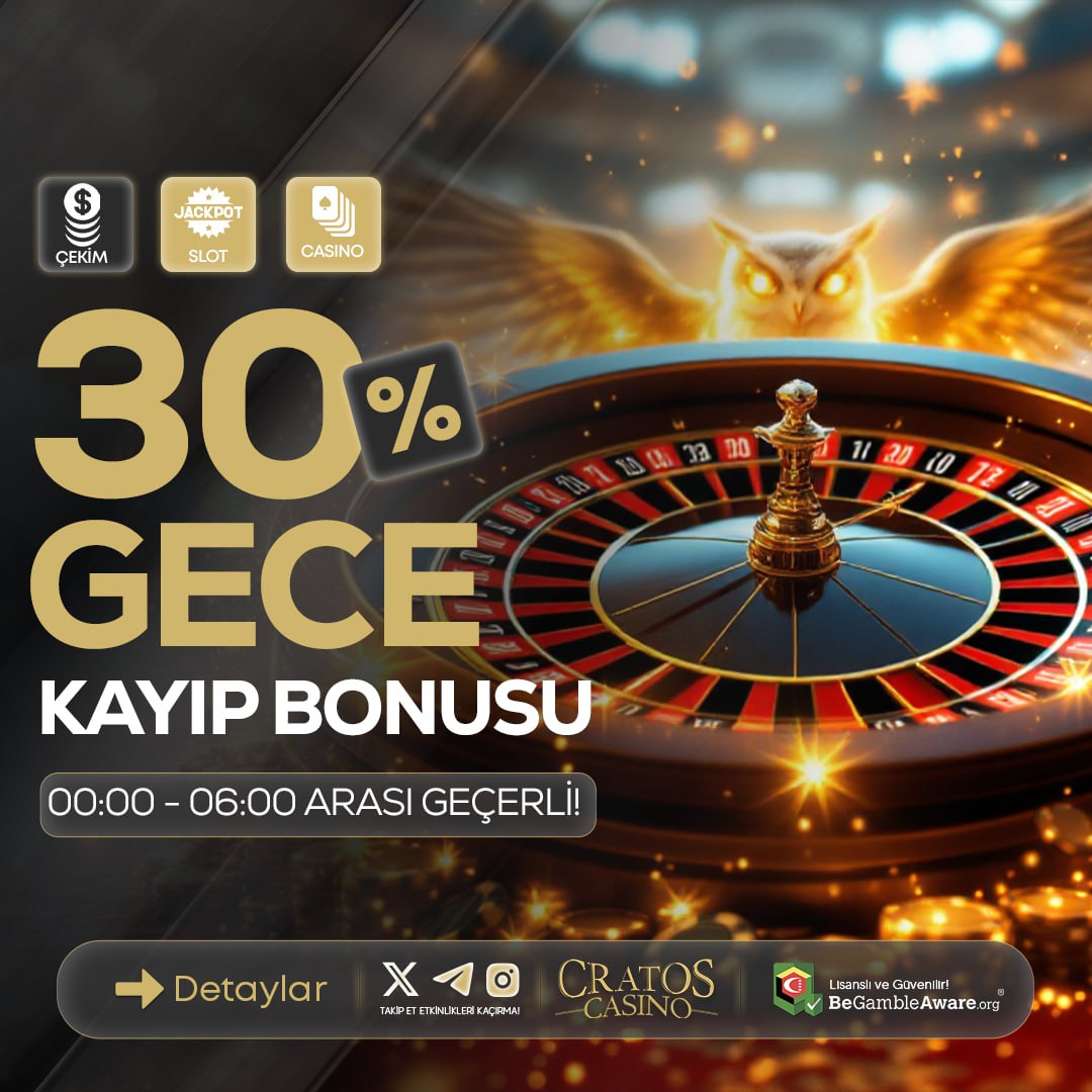 🌙✨ Geceye özel ayrıcalıklarla dolu %30 kayıp bonusu, heyecanı zirveye taşıyor! ✨🌙

🔥 Slotlardan casinoya uzanan bu büyülü fırsatla kazanç ihtişamla buluşuyor! 🦉

➡️00:00 - 06:00 saatleri arası minimum 100₺ ve üzeri yatırım ve kayıplarınız için fırsatı hemen değerlendir!💲