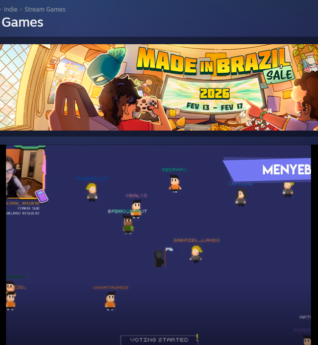 StreamGamesSG's tweet photo. #MadeInBrazilSale is happning on Steam
A lot of brazilian indie games on sale with Demo to play
#indiegame #indiedev https://t.co/UHukhMF9uu