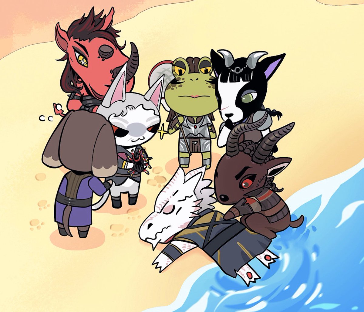 Oooo who’s that? 
Animal crossing AU, an ongoing #bloodweave fanart project with friends. #bg3