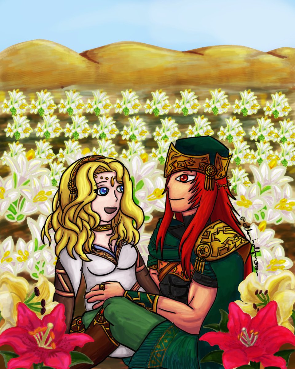 My piece for <a href="/InvincibleZine/">Invincible Zine Server</a> 's Talking Bouquets zine! Who said that flowers couldn´t bloom in the desert? Check out the zine for the flower meanings and more awesome work! #fe8 #FireEmblem #fanart