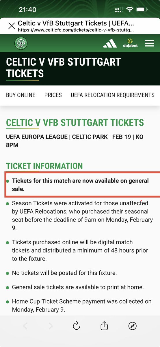 Versteh das nicht, es gibt viele Restplätze beim Celtic Spiel, kann sie auch auswählen aber komme nicht weiter beim warenkorb… wieder gesperrt für uns Deutsche ? #VfB #CelticFC