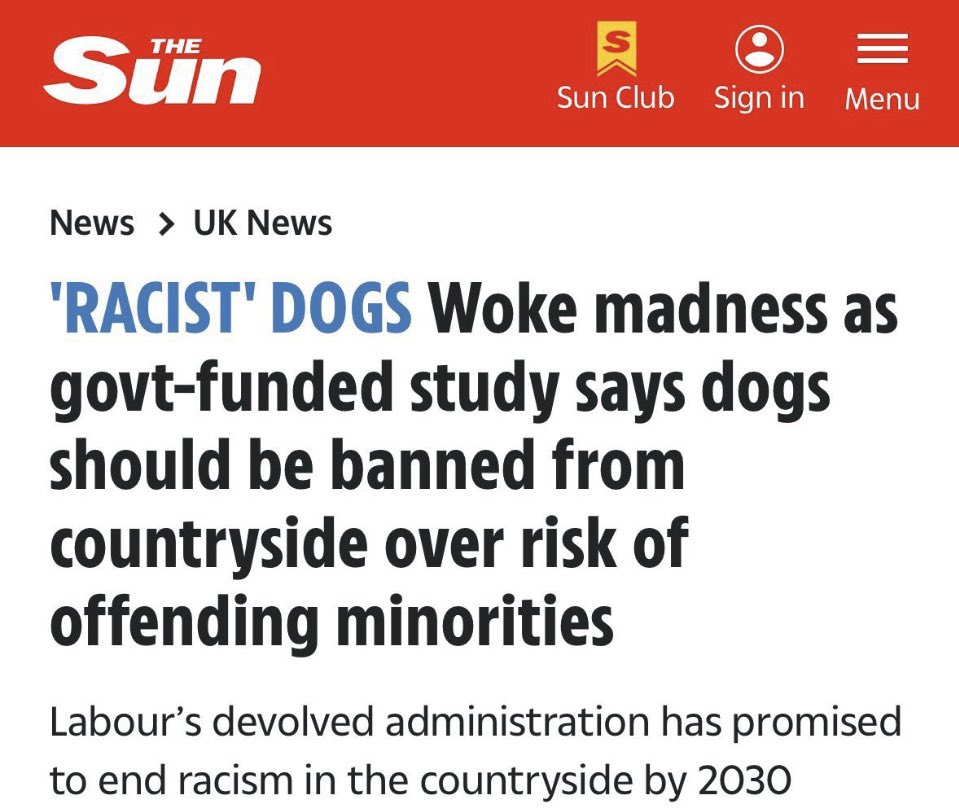 🔥 BREAKING 🔥

“Dogs are now racist”

Apparently it is now RACIST to own a dog in the countryside, as it offends “minorities” aka Muslims.

By 2030, the UK Labour government wants to END racist dogs being allowed out in the public. 

The UN wants to end humans having companion