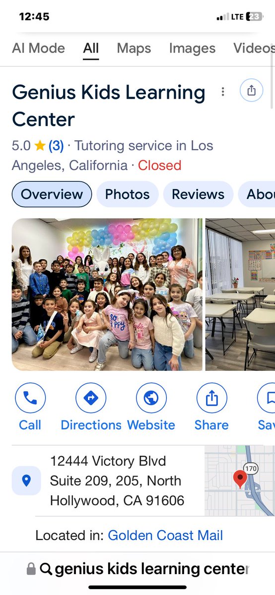 SGeorgeyan's tweet photo. @WallStreetApes This guy needs to stop . Its BS!! This is info about the center. Its tutoring center. The owners need to speak back and stop him in this nonsense. Unrelated to health field... https://t.co/FCMsrkzjBY
