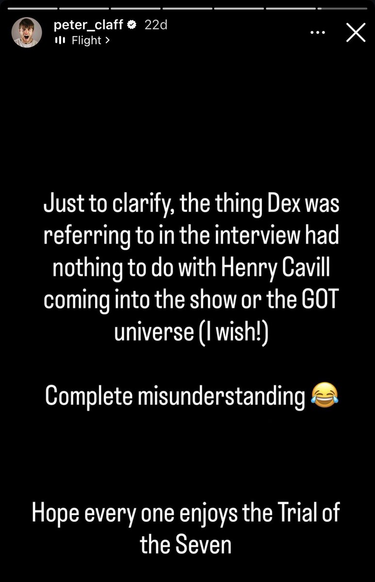 Dunk’ı canlandıran Peter Claffey, Henry Cavill’in diziye katılacağı yönündeki iddialara açıklık getirdi.

“Netleştirmek gerekirse, Dex’in röportajda bahsettiği şeyin Henry Cavill’in diziye ya da GOT evrenine katılmasıyla hiçbir ilgisi yoktu (keşke olsaydı!). Bu tamamen bir yanlış