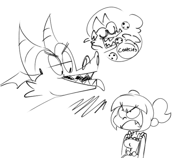 Although Pyro often annoys Luli.

But that's because she usually (almost always) starts the fights with him.

An epic battle between a gnome and a large winged lizard over a pizza box that the family ordered or the cookies of Liena. (?

#sinkids