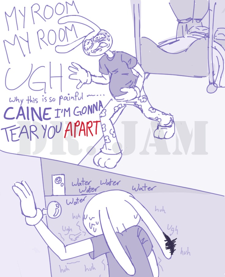 Iam_DrJam's tweet photo. Part 11
Water
⚠️In you forgot, this is a Jax PREGNANT comic. Plis beware.⚠️
At least he looks like he knows what he's doing. I think he'll be fine.
#tadc #jaxTADC #funnybunny #pregnancy #mpre #bellybulge https://t.co/F0Htxmfsdy