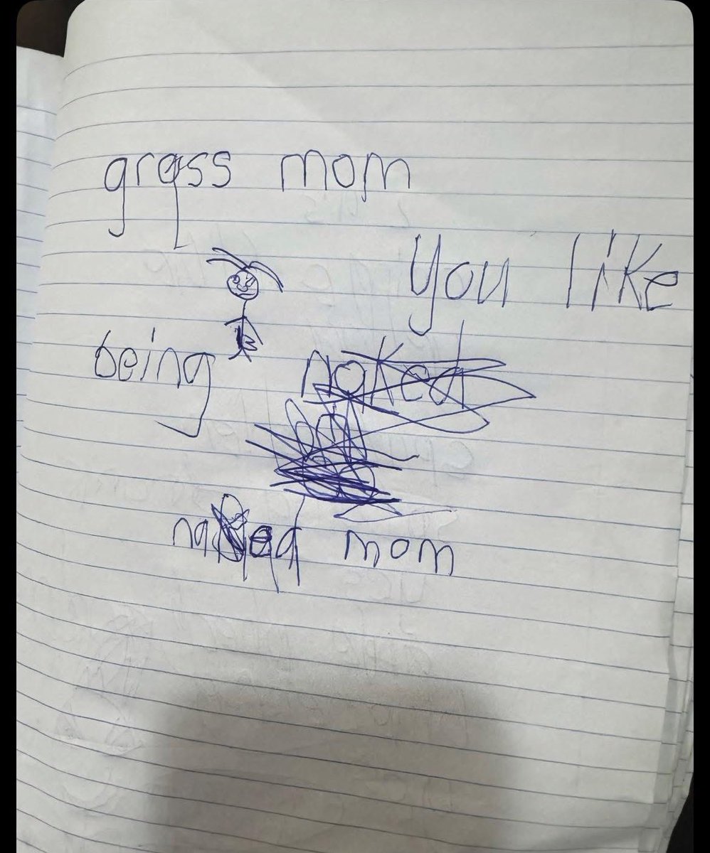 An 8-year-old boy drew this note to tell his mom he feels uncomfortable ('gross') seeing her walk around naked at home.

How would you handle it as a parent?