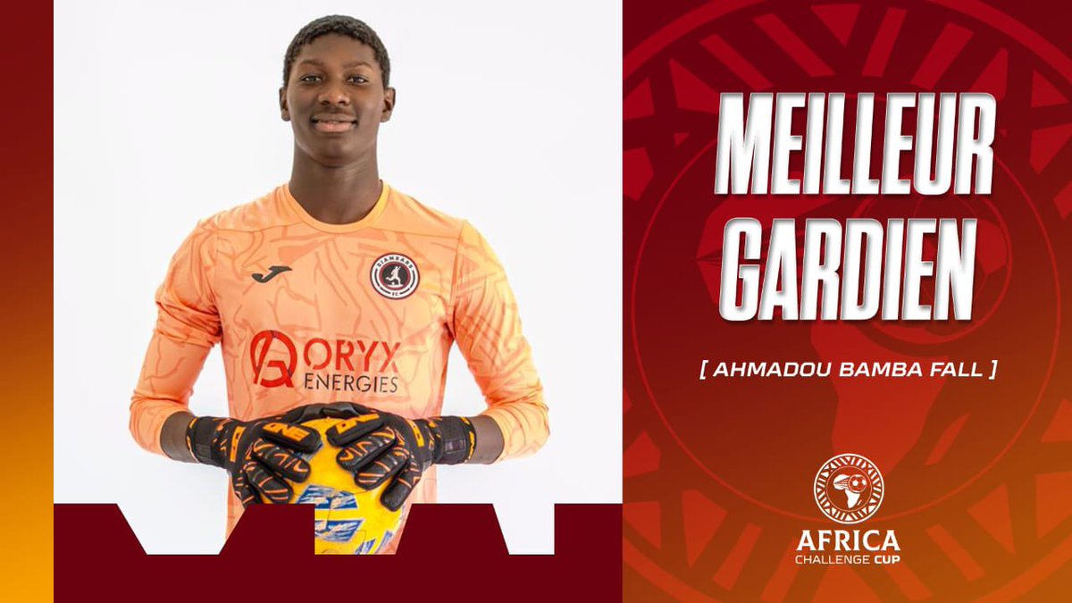 Bamba Fall, notre gardien de but, a marqué l’Africa Challenge Cup par ses performances de très haut niveau, au point d’être logiquement désigné meilleur gardien de l’Africa Challenge Cup 2026. 

Autoritaire dans sa surface, décisif sur sa ligne et toujours juste dans ses