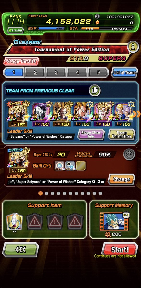 Helix00_'s tweet photo. @lilliashark This team helped me clear it no items before I got SSJ4’s and replaced Goku/Frieza.

SSJ4 Vegeta+ SSJ3 goku 
Future Gohan+EZA Gohan and trunks as rotation and keep the SSJ trio in slot 3 always for their stanby tanking/damage same with Goku/frieza, hopes this help friend GL https://t.co/Jnng3KRp3M