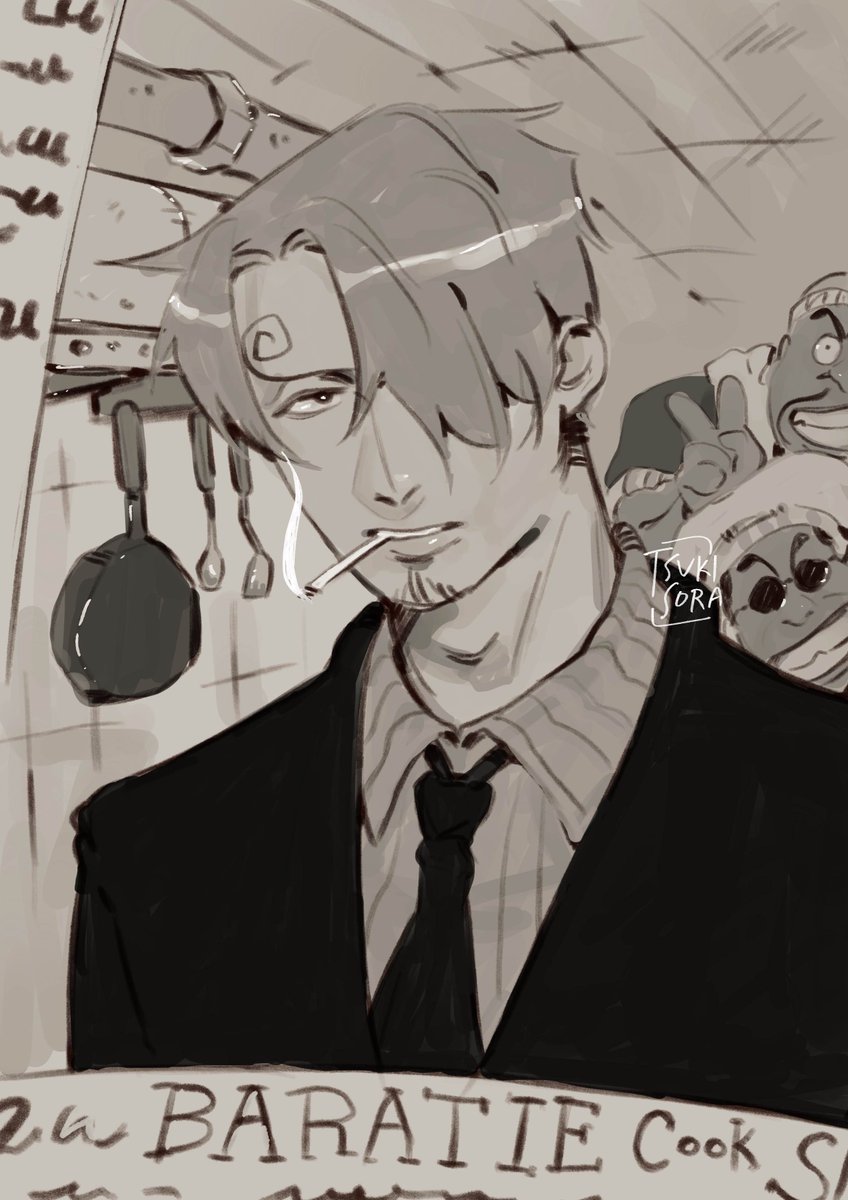 redraw of that sanji photo while on a break :3 #sanji #onepiece