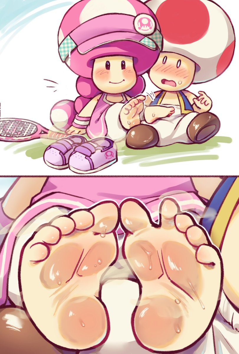 AshamedKinopico's tweet photo. Toadette’s Tennis game aftermath
A commission I got from: @hanyumilktea 
#Feet https://t.co/iABRIyF3PR