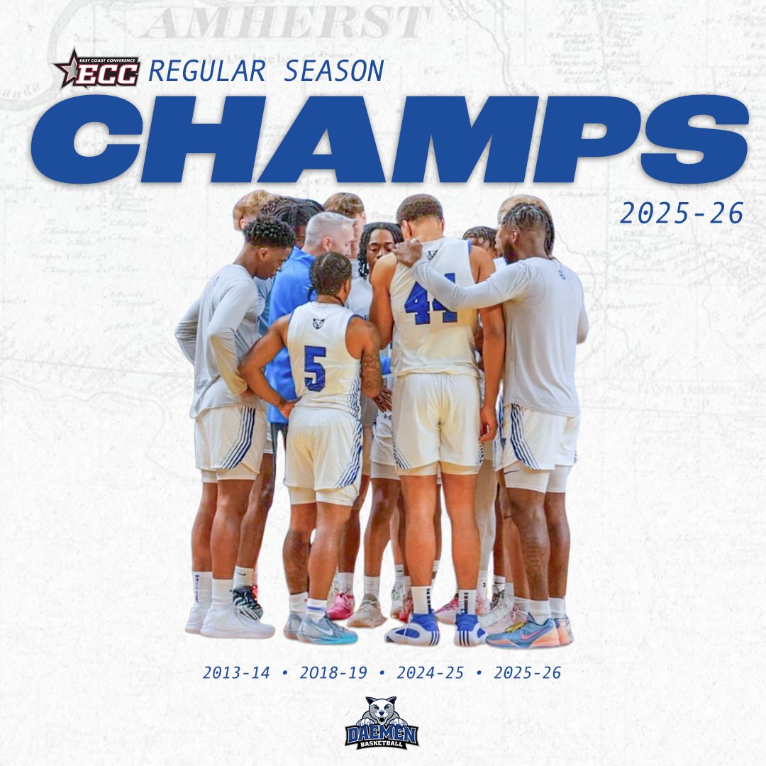Clinched the <a href="/ECCSports/">East Coast Conference</a> regular season title for the second straight season and fourth time in program history 🏆