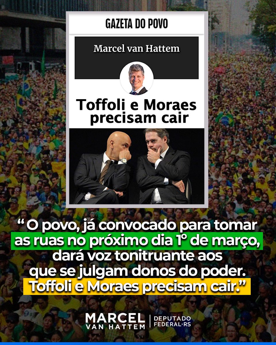 marcelvanhattem's tweet image. Toffoli e Moraes precisam cair

A República ultrapassou o ponto de saturação. O que já veio à tona sobre o ministro Dias Toffoli não dá mais qualquer margem de tolerância institucional. Não estamos diante de mera controvérsia jurídica. Estamos diante de fatos gravíssimos que