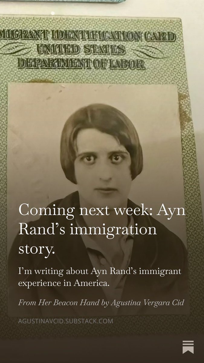 Next week, on the 100th anniversary of Ayn Rand’s immigration to America, we at the @aynrandinst are publishing an essay that I coauthored with <a href="/brandonmlisi/">Brandon Lisi</a> telling Ayn Rand’s immigration story.

Her journey didn’t start when she boarded a ship from Europe to America, but