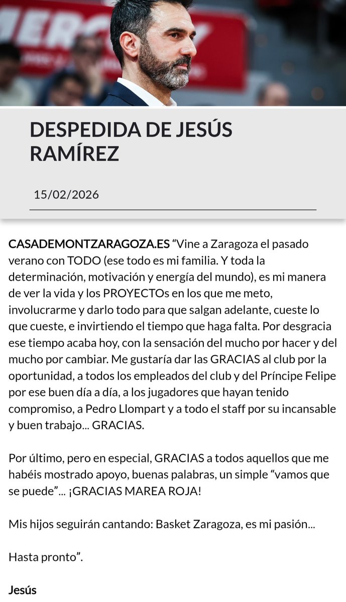 ME FASTIDIA MUCHO ESTA SALIDA PORQUE CREO QUE NO ES EL MAYOR CULPABLE. BIEN EL CLUB DEJANDO PONER INTEGRA ESTA CARTA, DEJA COSAS CLARAS.