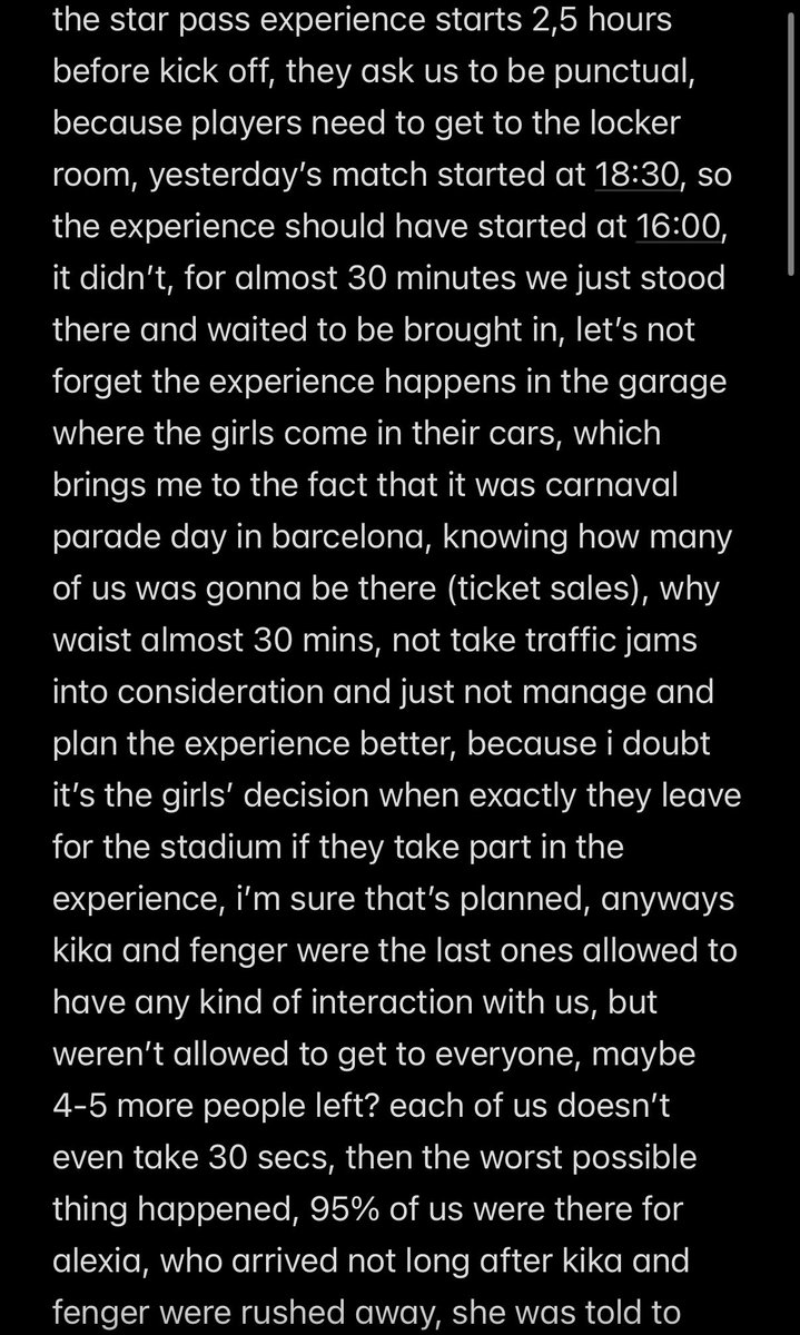 findingAP11's tweet image. my take on the star pass experience yesterday, i didn’t write it to sound ungrateful or like i feel the players owe us anything, not at all, just disappointed how it was managed by people in charge of this and how it most likely hurt the girls and especially alexia to let us down