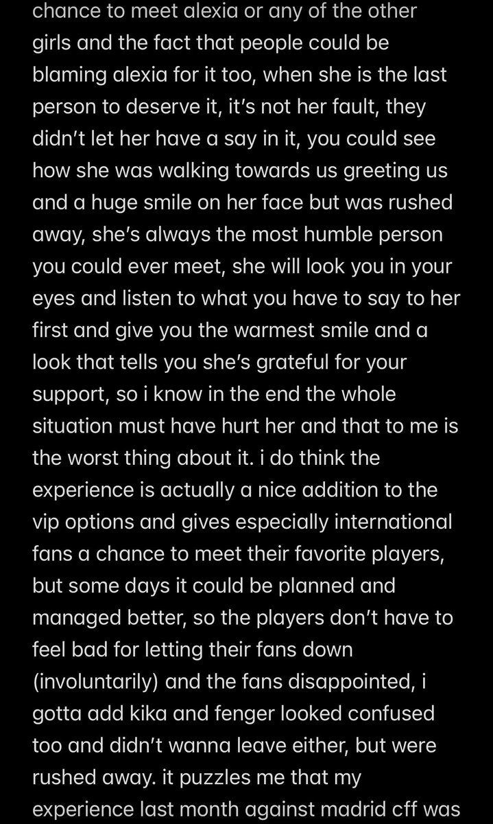 findingAP11's tweet image. my take on the star pass experience yesterday, i didn’t write it to sound ungrateful or like i feel the players owe us anything, not at all, just disappointed how it was managed by people in charge of this and how it most likely hurt the girls and especially alexia to let us down
