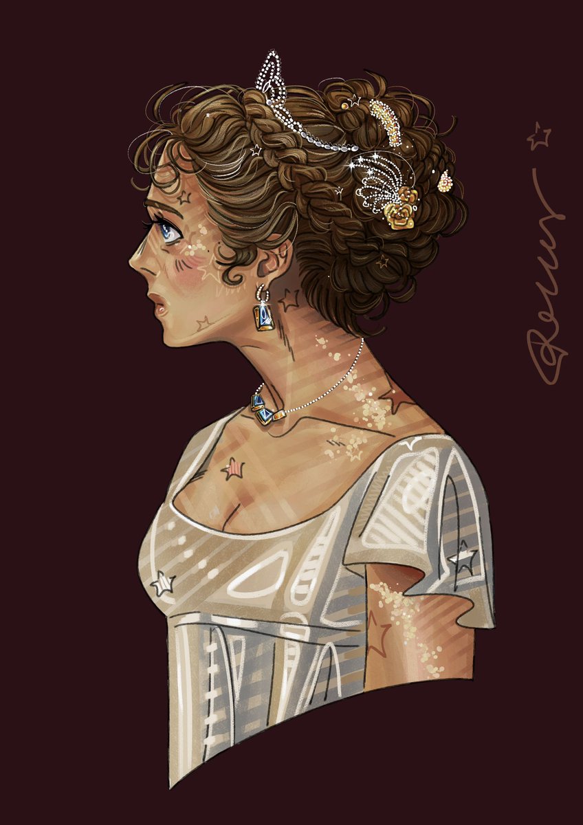 pollypillar's tweet photo. Bridgerton Hairstyles #Bridgerton #fanart #digitalpainting #hair #bridgertonnetflix https://t.co/KjDOYjlzkE