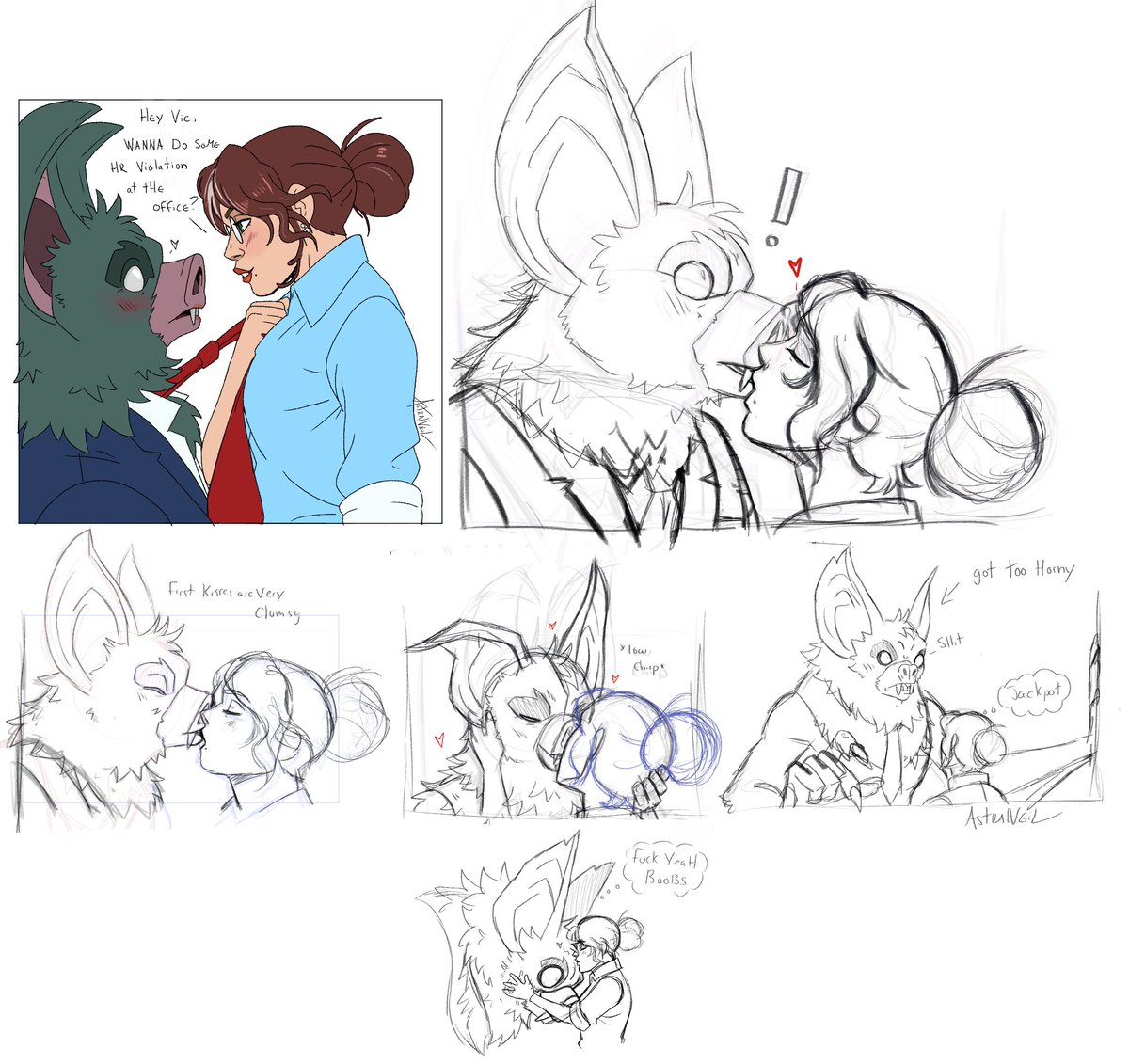 self indulging sketches

They are just very good  "coworkers"