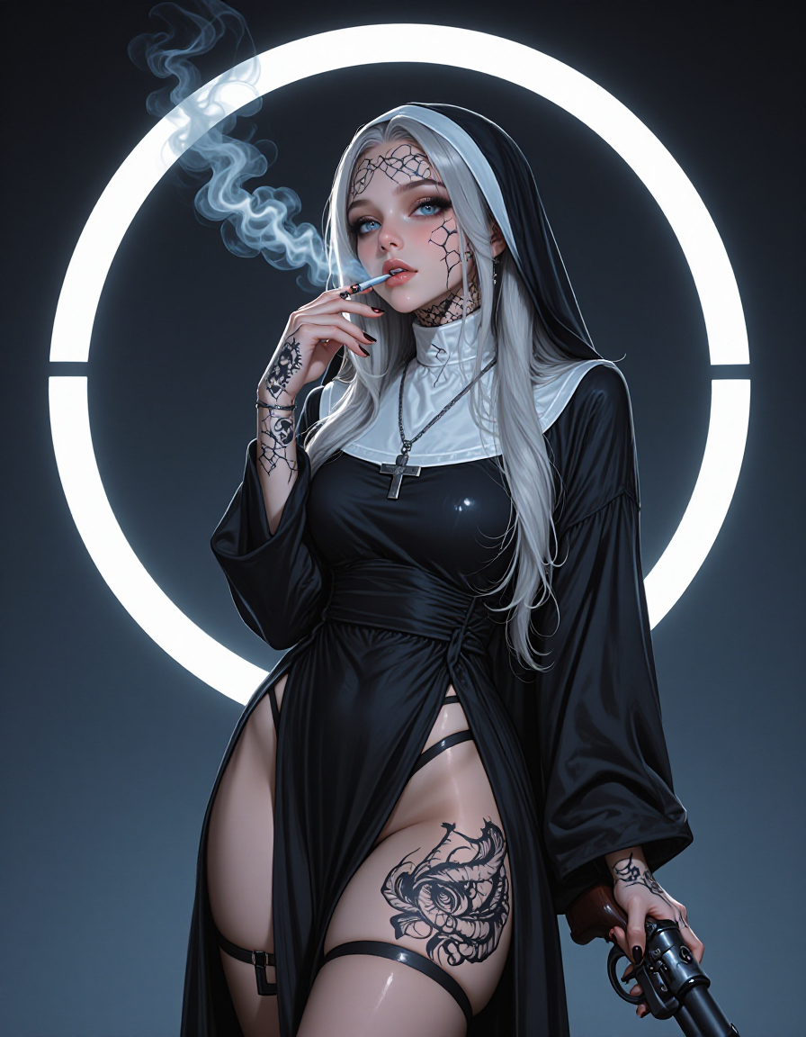 DarkInfinityArt's tweet image. QT your Demon Hunter, Nun for #Nunday + #Promptshare!

Anyone is welcome to join! Feel free to reply and tag others. Use the full prompt below, use only the parts of it you like, or come with one that's totally your own. Who wants in on this?  @GothiccKiwi @geofden