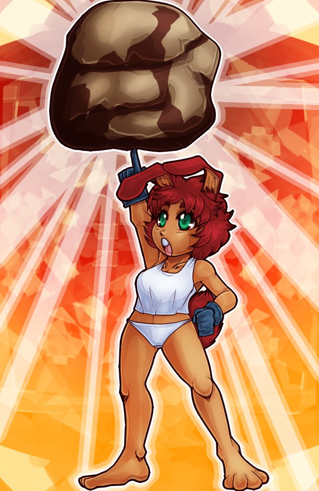 MintWhelp's tweet photo. LOOK MA, WITH ONLY ONE FINGER!

#bunny #digitalart #female #panties #redhairedgirl #underwear #greeeneyedgirl 

And no pants!

A rabbit girl born with huge strength, raised partly in the tiger tribe; she much prefers the tigergirls' fashion of "if it covers enough it is enough." https://t.co/QzbQPmELGC