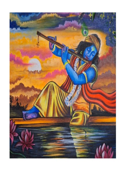 Art of the Day! "Painting of Lord Krishna". Buy at: ArtPal.com/33manisharts?i…