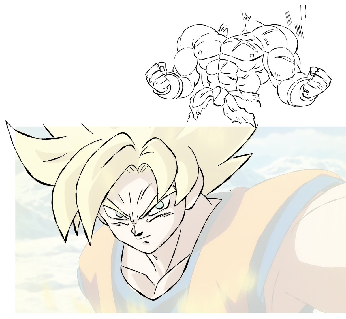 Someone asked me to make a brush that mimics the toei filter from the broly movie and idk if this is good or cursed. 
This brush I made makes random thick and thin lines if you put any weight on the pen, very weird but also kinda fun to use?